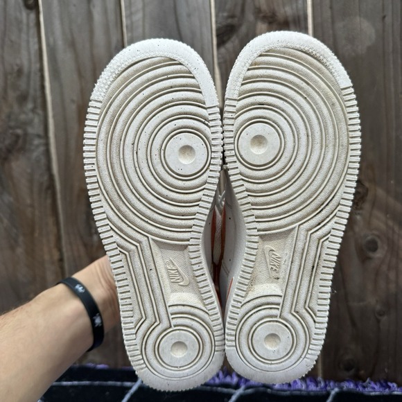 Size 4Y - Nike Air Force 1 Next Nature Size White Orange AF1 Casual FJ4669 100 - Picture 5 of 7